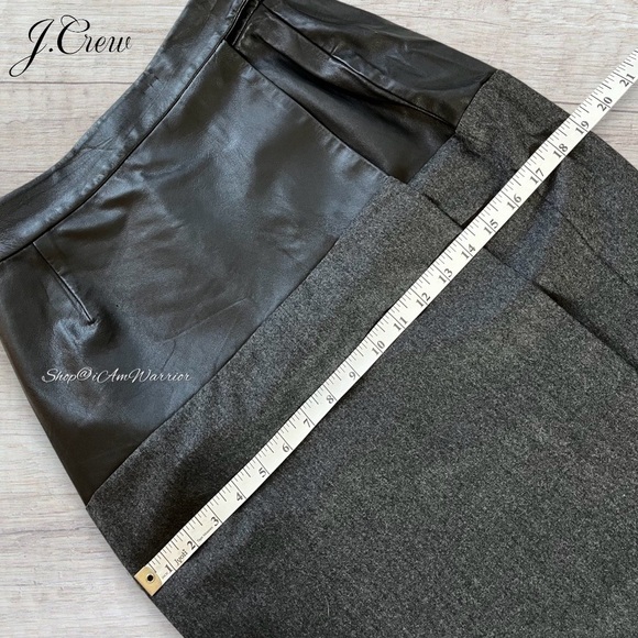 J.Crew Collection RARE nappa leather & wool flannel wrap skirt *shop@iamwarrior - Picture 7 of 12